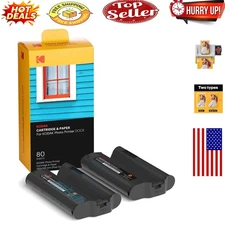 80 Pack Kodak Photo Printer Cartridge & Paper for Stunning Images