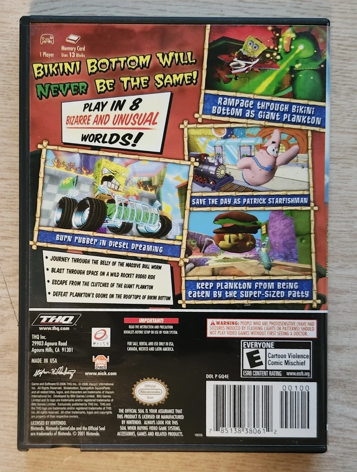 SpongeBob SquarePants Creature From The Krusty Krab Nintendo GameCube Complete - Image 2 of 3