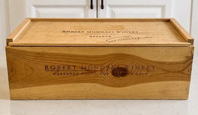Robert Mondavi 2000 Reserve Cabernet Sauvignon 3L Wooden Wine Crate Napa