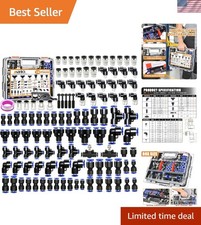 116PCS Air Line Quick Connect Fittings, 1/8", 1/4", 5/16", 3/8", 1/2", 4/6/8/10M