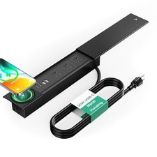 Recessed Power Strip with 15W Wireless Charger, PD 30W USB C, 3 TR Black-2A2C