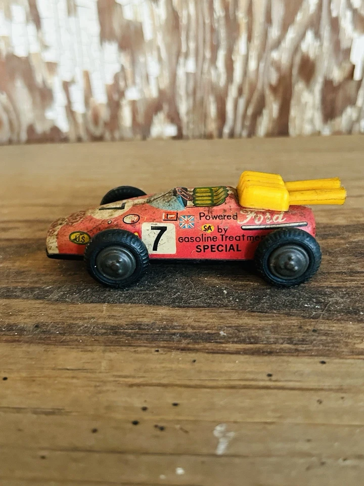 Coche de carreras Ford Lotus Shackman NY Japón vintage años 60 litografía de hojalata motorizado cuerda Foto 2 de 4