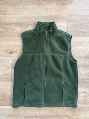 LL Bean Men s Fleece Best Green Outdoor Soft Zipper Pockets Logo