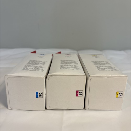 OEM - Canon 26 Mega Tank Color Set Ink Bottles GI-26 Yellow Cyan Magenta 132 ml - Picture 7 of 7