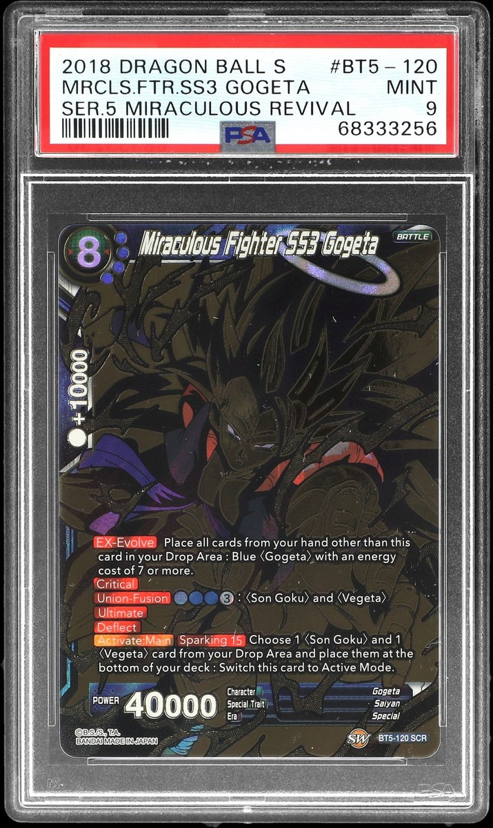 2018 SECRET RARE #BT5-120 MIRACULOUS FIGHTER SS3 GOGETA PSA