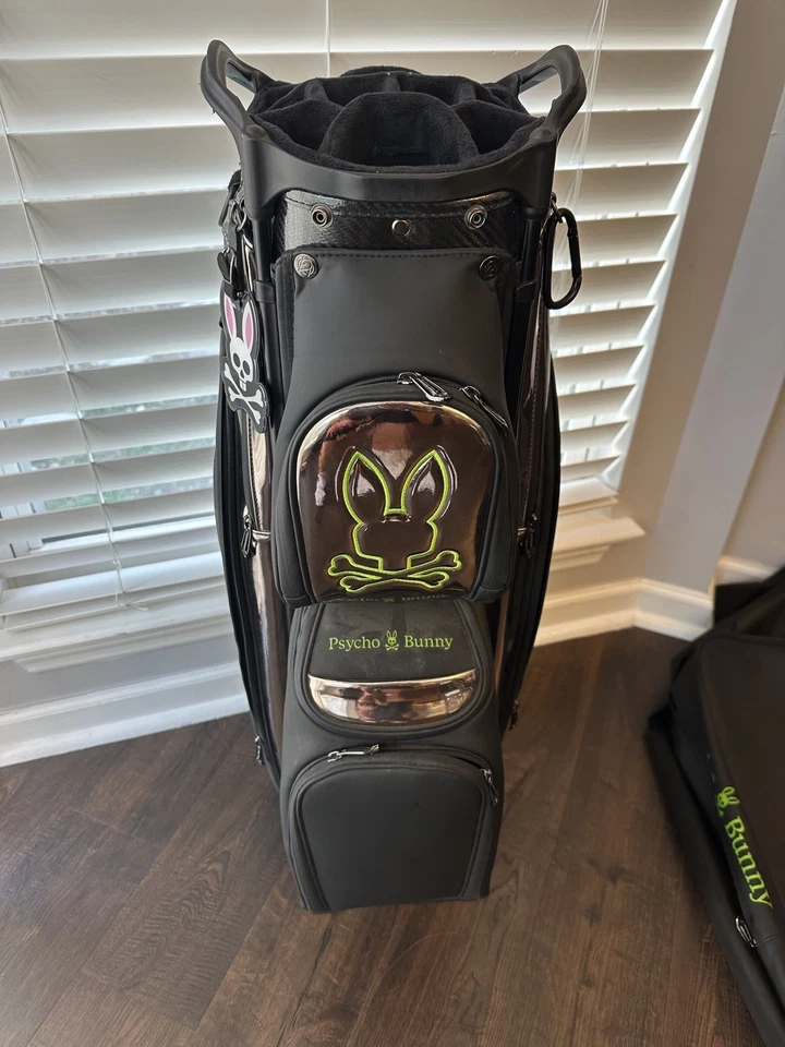 Psycho Bunny [with Cap] Golf Bag Men's Women's Black Exclusive edition 14 way - Image 4 of 4