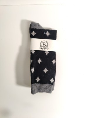 b studio -men's socks - black- Cashmere blend - Made in USA **L3**
