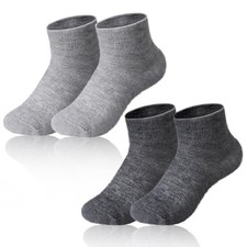2 Pairs Alpaca Wool Ankle Socks for Men Women 10-13 Light Gray, Dark Gray