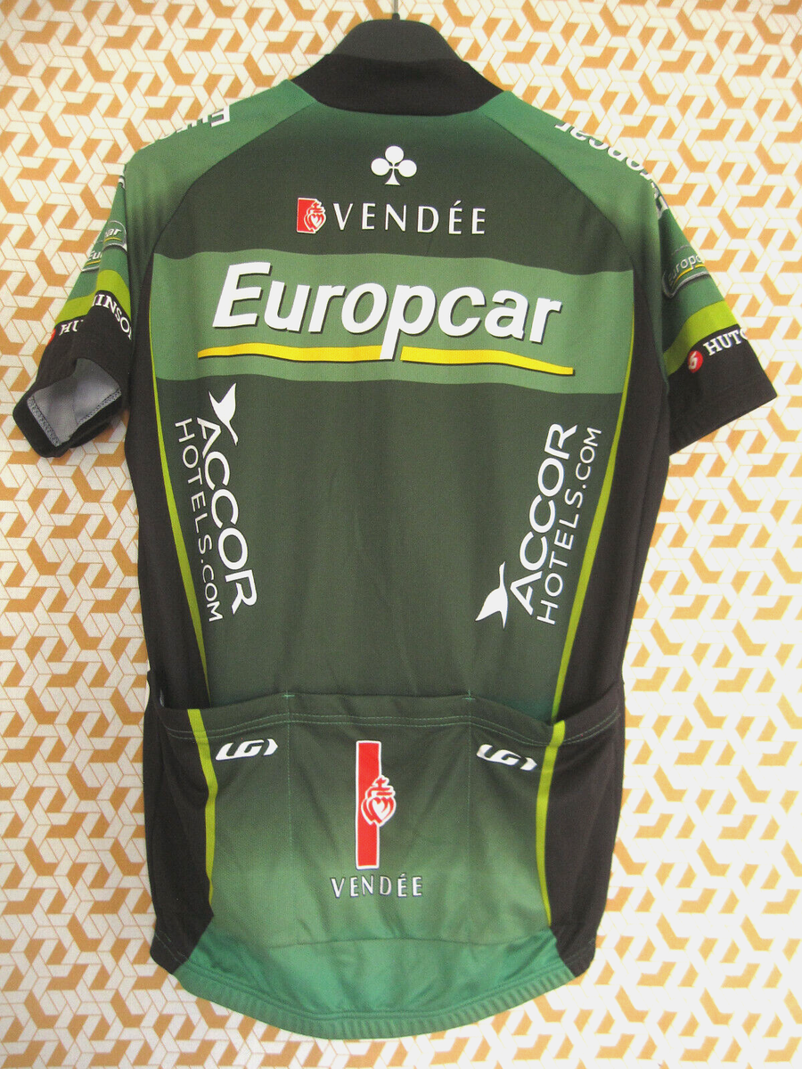 Maillot Cycliste Vintage Europcar Vendée Team 2012 - Taille M, Vert, Manches Courtes, LG