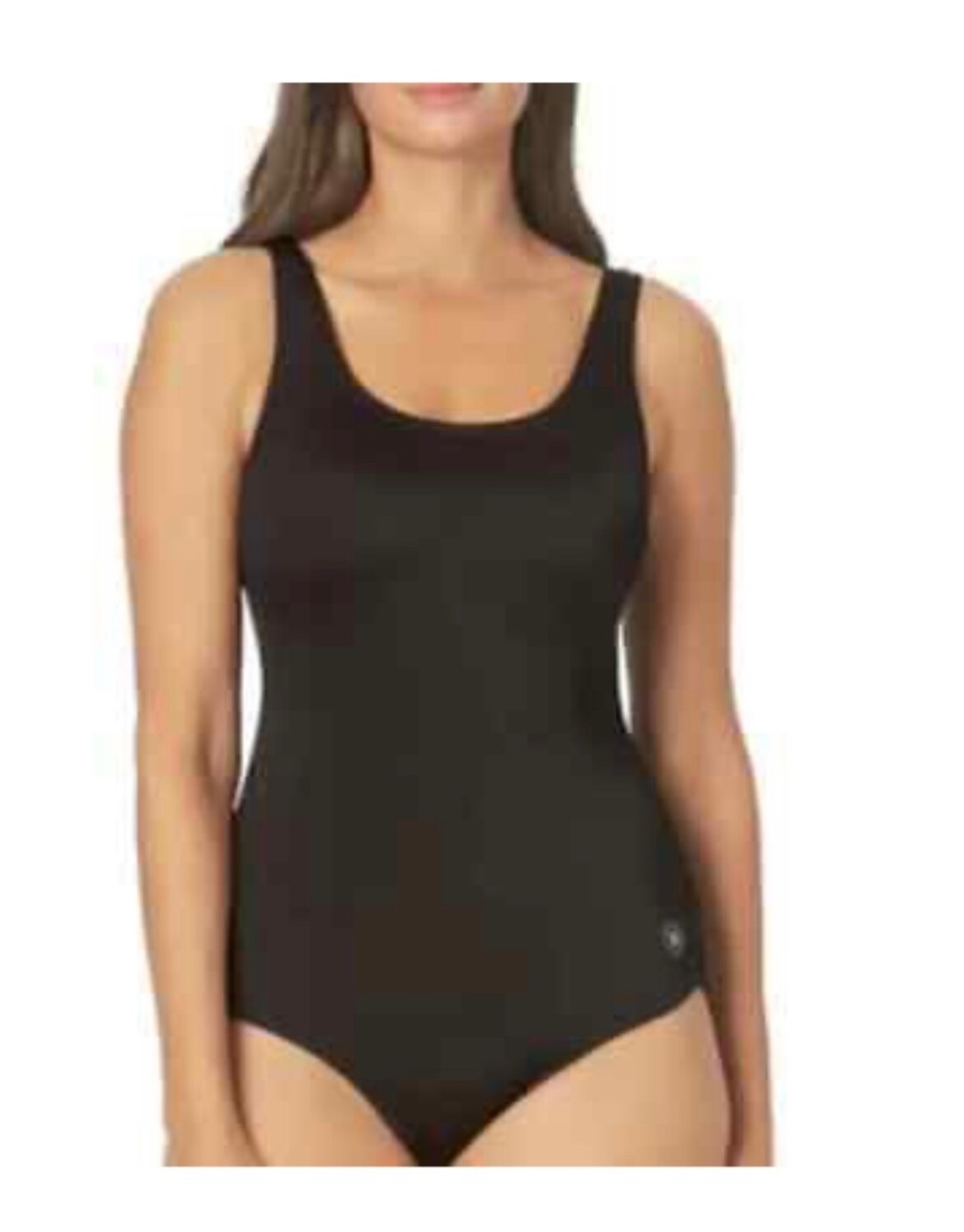 Hurley Women's 4 Way Stretch One Piece UPF 50+ Black Swimsuit Size