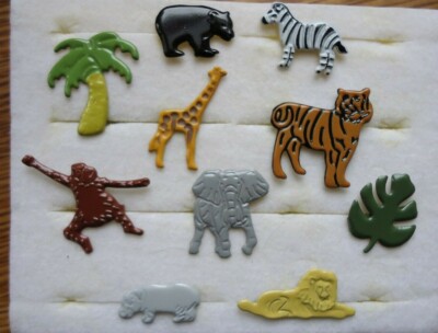 10 Brads Safari Palm Tree rhino lion tiger monkey giraffe bear zebra monstera