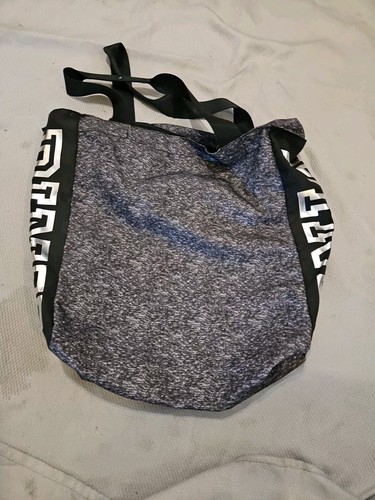 Victoria Secret PINK Tote Bag Womens Black White Zip Lightweight Pouch - Picture 6 of 9