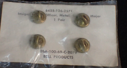 Vietnam War US Army Insignia Metal Officer Subdued Major PAIR Bell Ind. 1969 - 第 3/6 張圖片