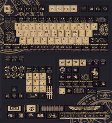 Ancient Egypt Pharaoh Theme Keycaps PBT Dye-sub 140 Keys for Cherry MX Keyboard