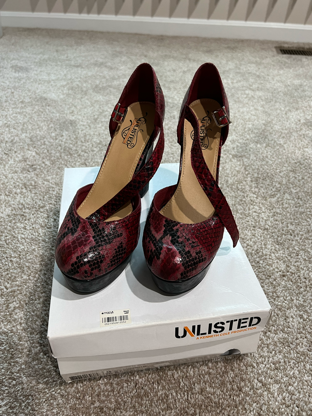 Red Platform Heels Shoes size 