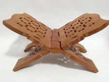Vintage Wood Book Holder Folding Hand Carved Stand Quran Bible From Palestine