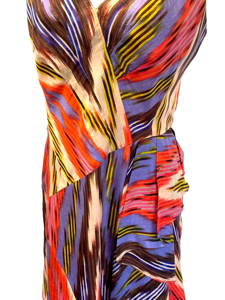 Nannette Lepore Bergdorf Goodman 100%Silk Drres Size 4 Ruffles Multicolor - Image 3 of 4
