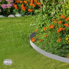 5PCS 39x4'' Landscaping Edgings Garden Yard Border Barrier Lawn Edging Grey DIY