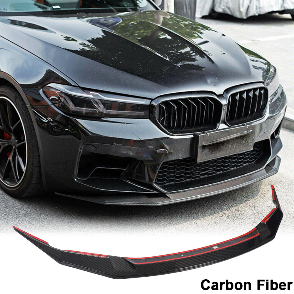 For BMW 5 Series F90 M5 Sedan 2021UP DRY CARBON FIBER Front Bumper Lip Spoiler