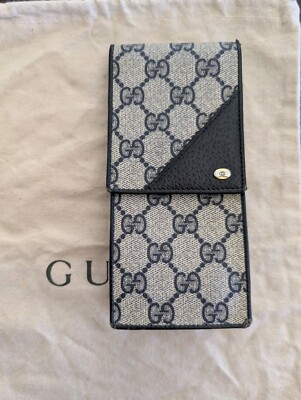 Gucci Blue Hard Shell Eyeglass Sunglasses Case Monogram Interior New Genuine Blue Gucci Sunglasses Hard Case Clam Shell w  main image 4