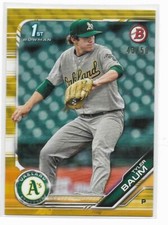  2019 Bowman Draft Gold #BD109 Tyler Baum 43/50 Oakland Athletics  A's rare