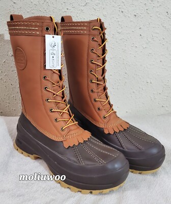 New Polo Ralph Lauren Country Logan Brown Leather Duck Men's Boot