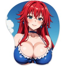 3D Mousepad Oppai Mouse pad with Wrist Rest Pain Relief Anime Manga pad Rias