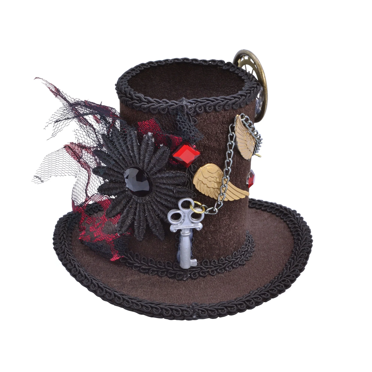 Steampunk Tall Mini Top Hat Ladies Mad Hatter Halloween Fancy