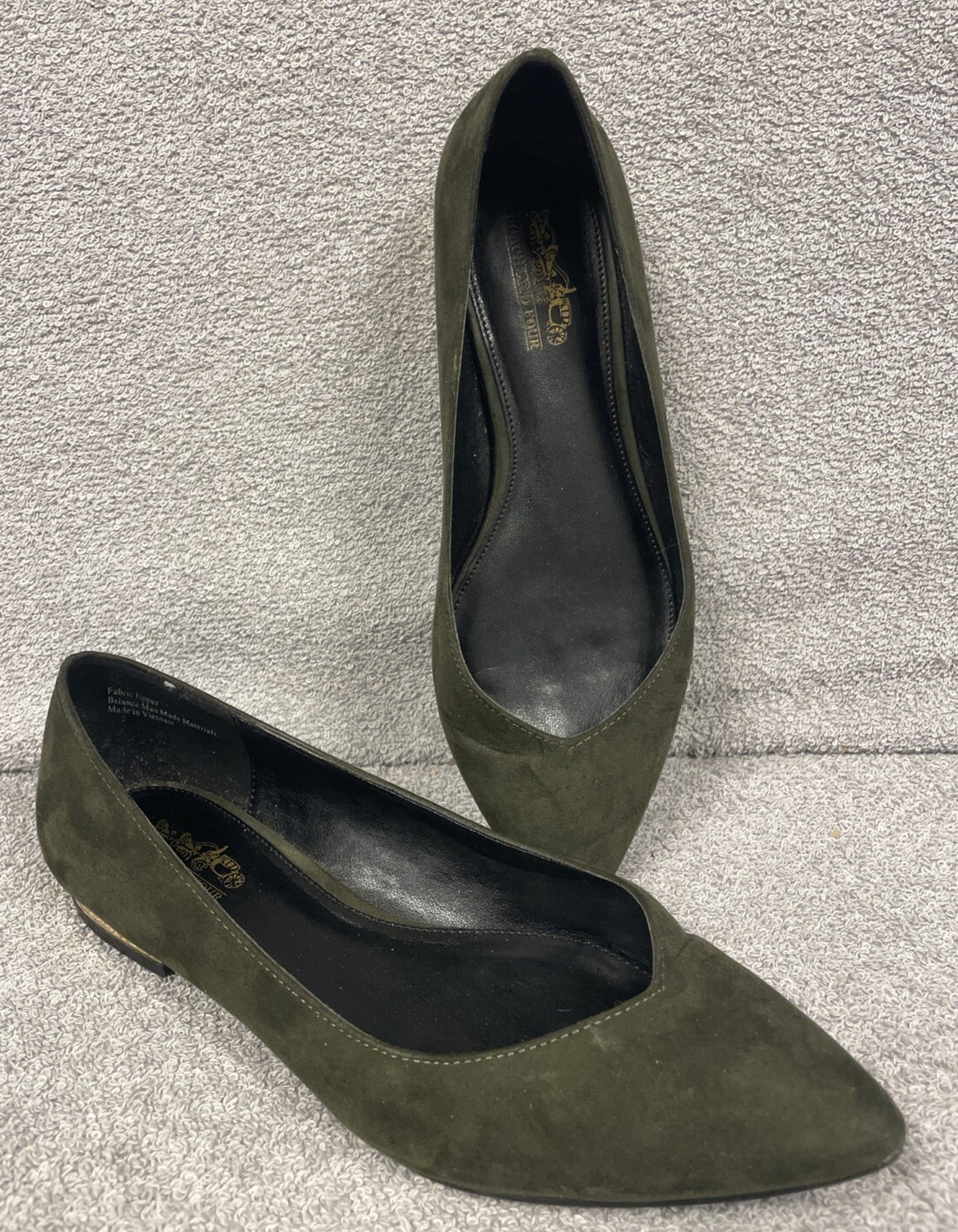 Coach And Four Dark Green Suede Slip-On Size 7