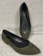 Coach And Four Dark Green Suede Slip-On Size 7