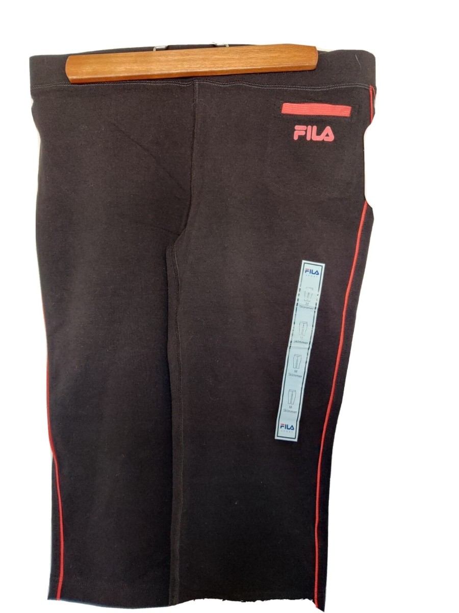 NWT FILA Skimmer Capri Performance Sport Leggings Size Medium Orange  Pinstripe | eBay