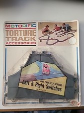 Ideal 1965 MOTORIFIC Slot Car Torture Track Sealed On Card Left Right Switches