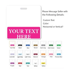 6 Pack - CUSTOM BADGE BUDDIES - Horizontal - USA Printed Hospital ID Card Backer