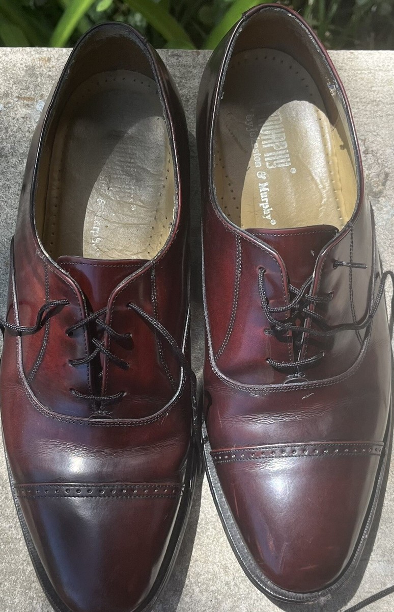 johnston and murphy burgundy dress shoes Johnston & Murphy Mens Conard Cap Toe Shoes Burgundy