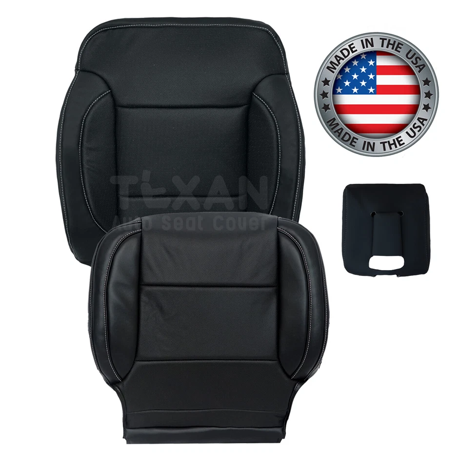 2014 - 2019 GMC Sierra Yukon XL Black Leather Perforated Replacement Seat Cover - Image 4 of 4
