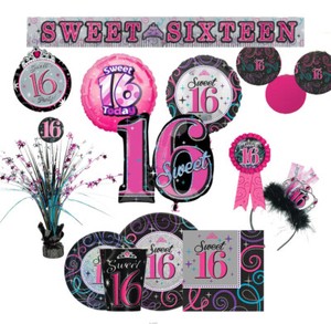 Sweet 16 16th Fete D Anniversaire Gamme 16 Ans Fille Vaisselle Ballons Decorations Ebay