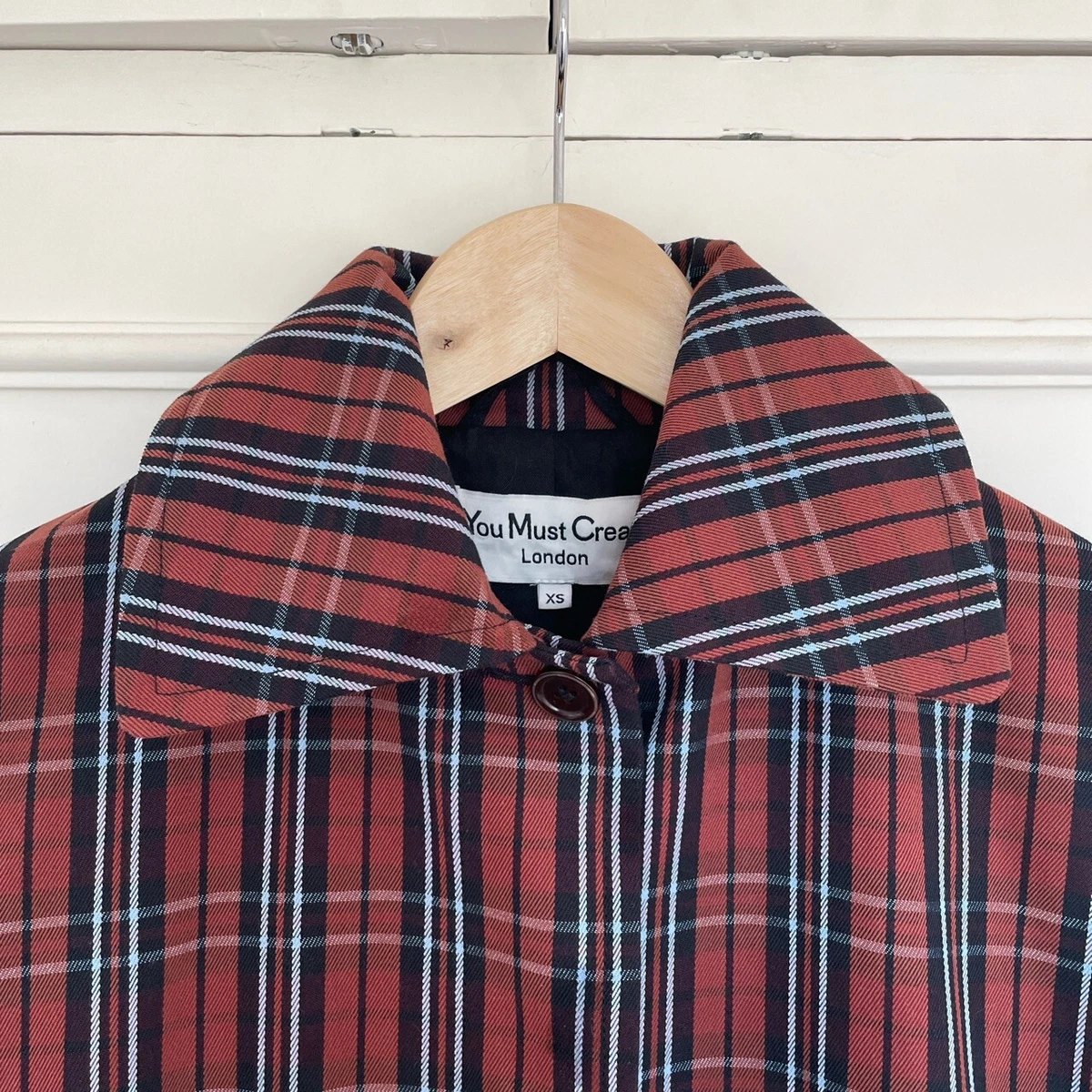 Yumi red deals check coat