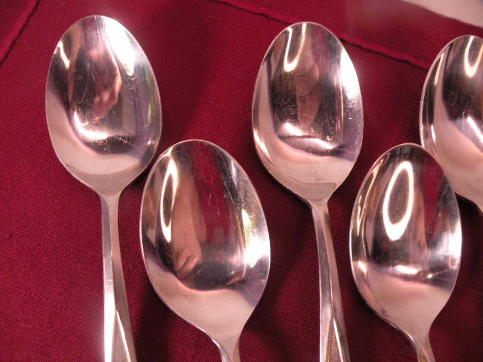 Set Of 6 Place Oval Soup Spoons Royalton Antigua Silver Stainless Steel 7 1/4" B - Image 2 of 4
