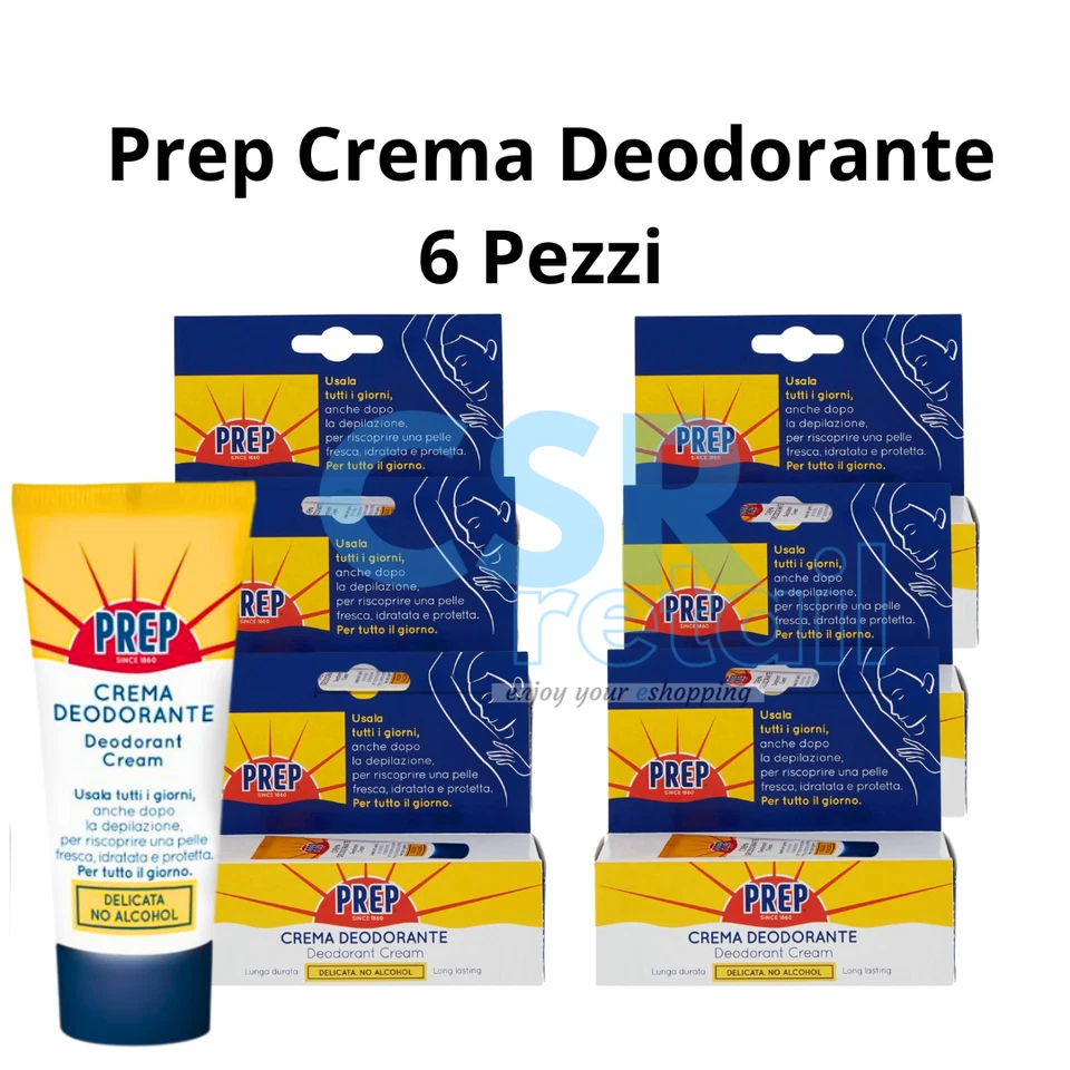 COSWELL Prep Crema Deodorante 35ml Freschezza e Protezione per Pelli Sensibili 6 pezzi