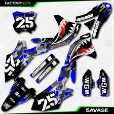 Gray & Blue Savage Camo Graphics Kit fits 17-20 Kawasaki KXF250 KXF 250 Decals