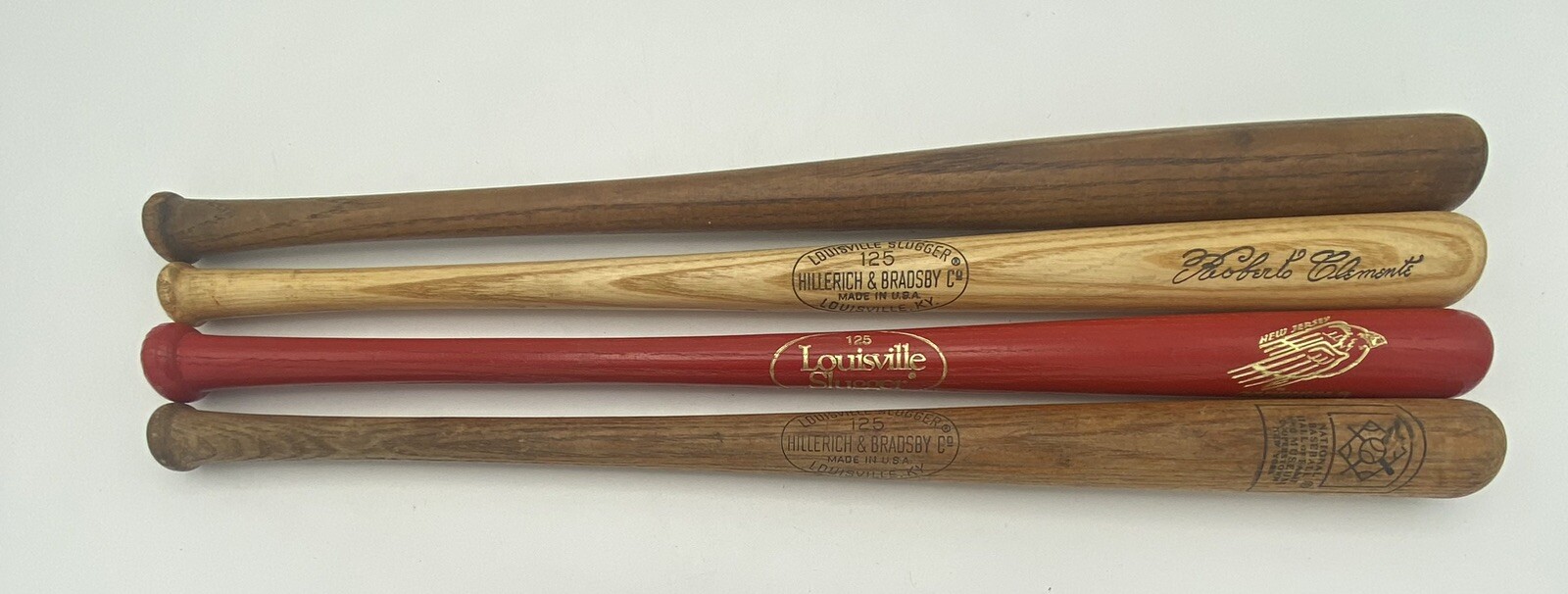 Lot of Vintage Louisville Slugger Miniature Bats Roberto Clemente, NJ