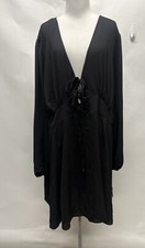 ASOS Design Size US 18 plunge Neck Tie Front Long Sleeved Dress New