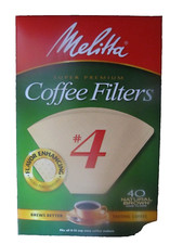 Melitta Cone Coffee Filters 4 Natural Brown  624412 NEW