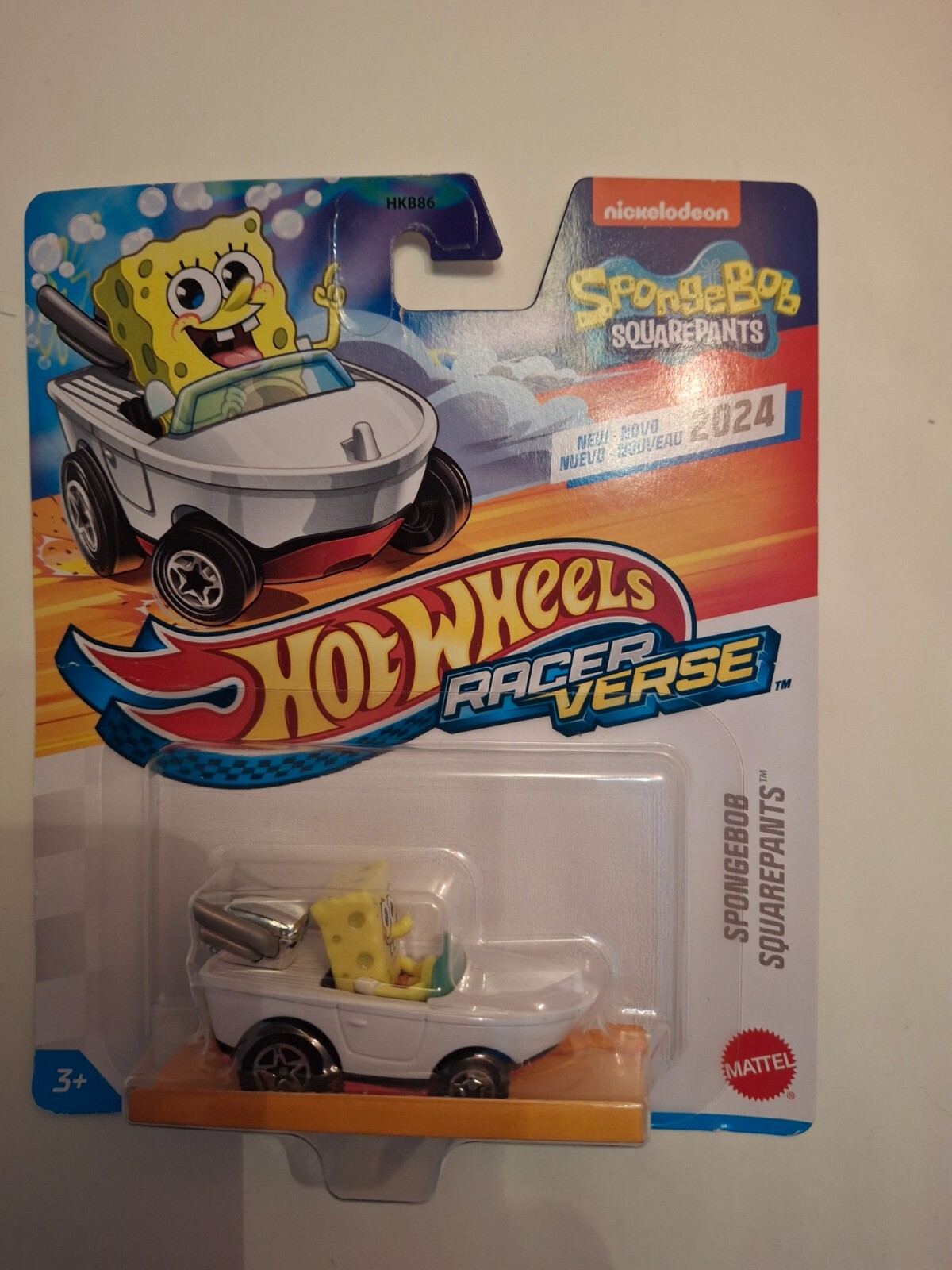 Hot Wheels Racer Verse SpongeBob SquarePants Driving Boat-Car In Single Pack