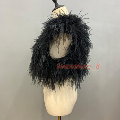 Faux Women Ostrich Fur Feather Small Vest Bolero Wedding For Party