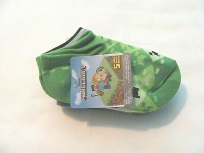 NEW BOY'S SIZE 7-10 (SHOE SIZE) SET OF 5 MINECRAFT THEMED ANKLE SOCKS
