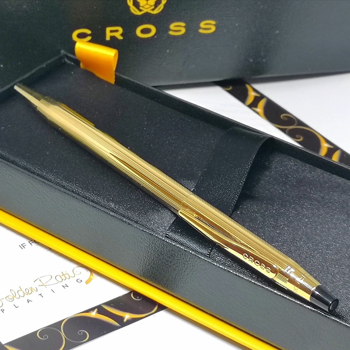 24k Gold Plated Shiny Cross Century Classic Ball Point Writing Pen