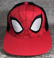 Spider-Man Marvel YOUTH Red Black Web Head Baseball Adjustable Strap Hat