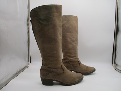Born distressed Brown Leather zip up Boots.  Size 11. NEW Born Borman Distressed Brown Suede Leather Tall Back Zip  main image 4