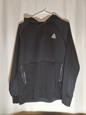 Reebok Men's Medium Black Polyester Pullover Hoodie w/ Pockets Activewear